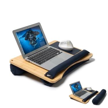 Imagem de Mesas de colo para adultos, mesa de laptop ajustável com almofada, serve para até 40 cm, mesa de laptop portátil para cama/sofá/carro, mesa de colo extragrande com almofadas removíveis, mesa de colo