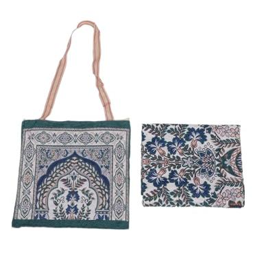 Imagem de Conjunto de bolsa e toalha de praia de algodão elegante, toalha de praia turca de secagem rápida e bolsa para academia e piscina, leve e compacta para viagem (Verde Escuro)