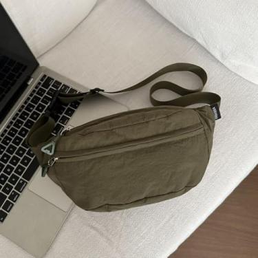 Imagem de Pochete feminina com alça ajustável para viagem casual, corrida, caminhada, ciclismo, Verde, Simples