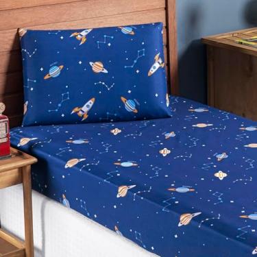 Imagem de Jogo De Lençol Bouti Kids 2 Peças Infantil Menino Menina Decora Quarto (Galaxia)
