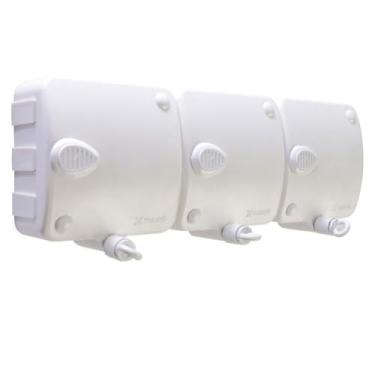 Imagem de Varal Retrátil Automático Modular, Branco, 6 Metros de Extensão, 3 Peças, Sistema de Trava Independente, Suporta até 6kg por Corda, Dimensões 30x10x6cm