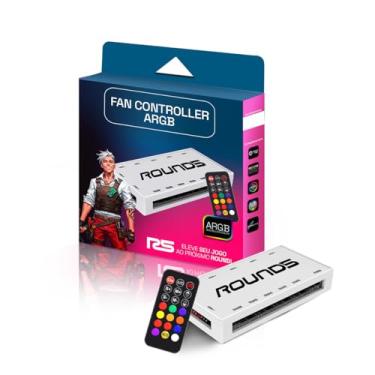 Imagem de HUB CONTROLADORA 6 PWM E 7 ARGB COM CONTROLE ROUND5 BRANCO R5-CONTROLLER-ARGB-W-2208