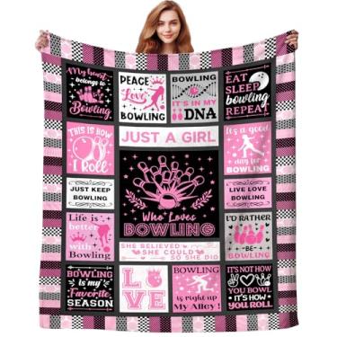 Imagem de Cobertor de boliche, cobertor de bola esportivo, cobertor de flanela ultramacio e aconchegante, presentes para amantes de boliche, homens, mulheres, adolescentes, meninos, decoração de quarto 152 x