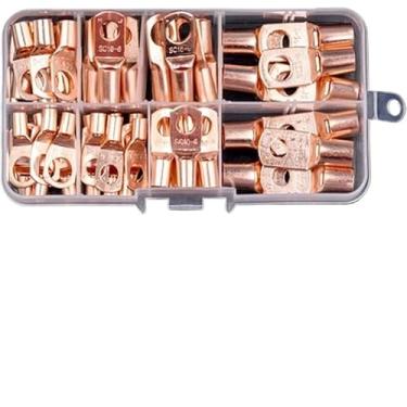 Imagem de 60PCS SC Terminals Lug Tubo de cobre estanhado Lug Ring Seal Bateria Fio Conectores Cabo Crimpado