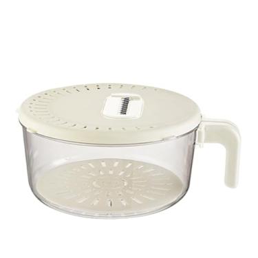 Imagem de Cesto de drenagem para frutas, coador de vegetais de camada dupla | Cesta de drenagem com alça dobrável recipiente de alimentos para cozinha preparação de refeições cozinhar salada jantar piquenique