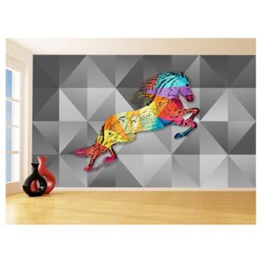 Imagem de Papel De Parede 3D Animais Pop Art Cavalo Cores 3,5M Pxa337 - Você Dec