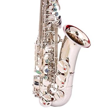 Imagem de Kit de saxofone profissional E Flat alto niquelado prata saxofone latão saxofone para iniciantes