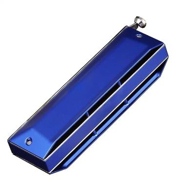 Imagem de Gaita cromática azul 12 furos chave C tocando profissional iniciantes, instrumento musical básico