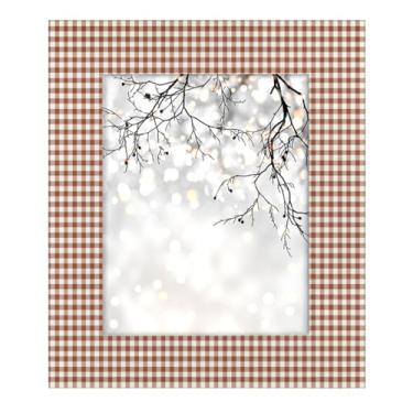 Imagem de Porta-retrato 8 × 10, xadrez fino, vermelho, feito de madeira maciça, 20 × 25, moldura para exibição de mesa e montagem na parede, para decoração de casa e ideias de presentes para a família