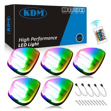 Imagem de KDM Conjunto de luzes marcadoras de teto de teto com lente transparente LED RGB para Ford F250 F350 F350 F450 F550 F650 F750 E150 E250 E350 E450 Super Duty, folga de corrida montada em várias cores