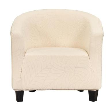 Imagem de CRFATOP Capa macia para cadeira de clube, capa elástica para cadeira de barril, jacquard, capas redondas para sofá, poltrona, elastano, protetor de móveis removível para sala de estar, C21