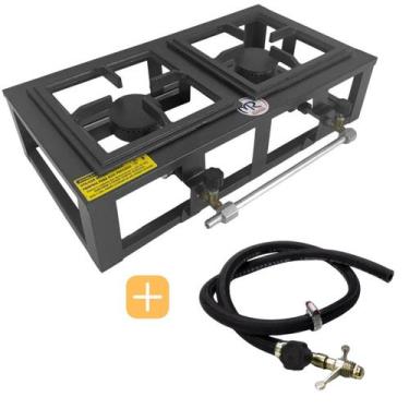 Imagem de Fogão Industrial de Mesa Alta Baixa Pressão 2 bocas Fogareiro a Gás pa