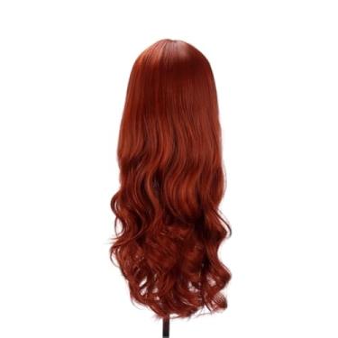 Imagem de Peruca De Cabelo Ondulado Com Franja De Fibra Orgânica Preta Longa 60cm (Clarete)