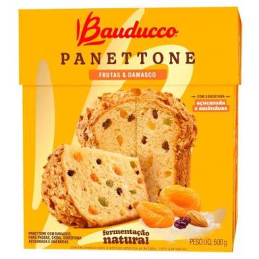 Imagem de Panettone com Frutas e Damasco Cobertura Açucarada e Amêndoas Bauducco