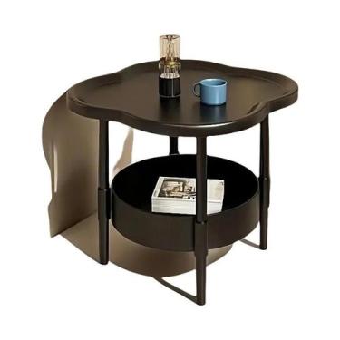 Imagem de Mesa Lateral Redonda Moderna Com Prateleira De Armazenamento, Mesa De 