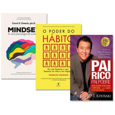Imagem de Kit O Poder do Hábito + Pai Rico Pai Pobre + Mindset - Sextante