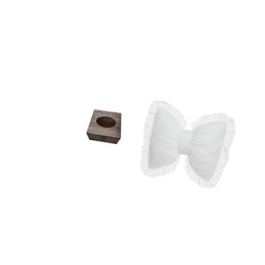 Imagem de Fenteer Porta-lenços de Madeira, Organizador de Lenços Faciais, Dispensador de Toalhas de Mão, Bandeja para Guardar Guardanapos, Capa para Porta-lenços com La