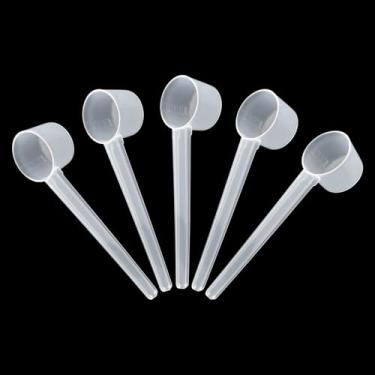 Imagem de BLLNDX 5 colheres de chá de fundo plano com alças longas e graduações 5 g/10 ml 10 ml de comprimento em pó máscara líquida colheres de alimentos para animais de estimação ferramentas de medição para