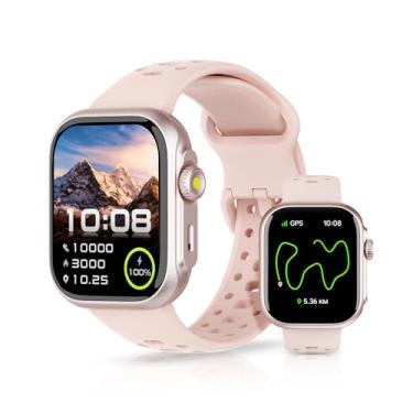 Imagem de Bettdow Smartwatch GPS FB041, Relogio Smartwatch Feminino e Masculino,Tela HD de 1,85", Alexa, 100 Esportes,3ATM à rova d'água, Chamada Bluetooth, Compatível com Android iOS(Rosa)