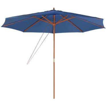 Imagem de Ombrelone em Madeira Jardim Piscina Praia 3m Mor, Azul