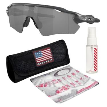 Imagem de OAKLEY Óculos de sol RADAR EV PATH coleção de alta resolução OO9208 em forma de escudo com kit oficial de óculos, Armação de carbono | Lente polarizada preta Prizm