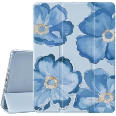 Imagem de JOYLAND Capa para iPad (A16) 11ª geração 11 polegadas 2025/iPad 10ª geração 10,9 polegadas 2022 com suporte para lápis - ativar/hibernar automaticamente, estampa floral azul antiarranhões à prova de
