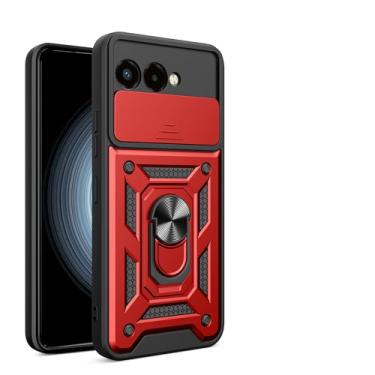 Imagem de Kukoufey Capa compatível com T-Mobile T Phone 3, com capa de lente de câmera deslizante compatível com capa protetora para celular T-Mobile Revvl 8 5G vermelha