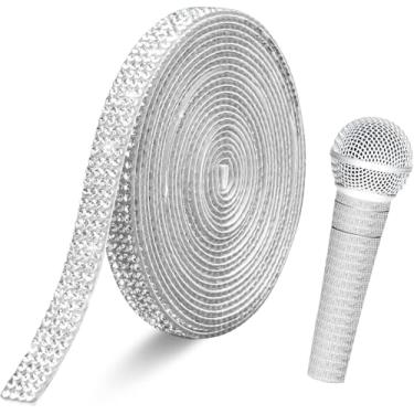 Imagem de Fita adesiva de strass para microfone: engrenagem brilhante para decoração de palco; fácil aplicação, durável, ideal para shows de eventos de karaokê (cor 6)