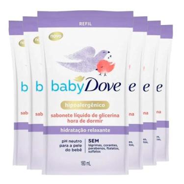 Imagem de Kit Sabonete Refil Dove Baby Hidratação Hora De Dormir 180ml - 6 Unida