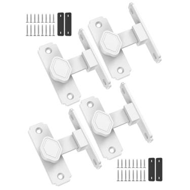 Imagem de Mixizigoz Fechadura de porta de celeiro de 90 graus, fechadura de porta deslizante de liga de alumínio resistente, trava de portão de segurança doméstica adequada para celeiro, banheiro, jardim, cerca