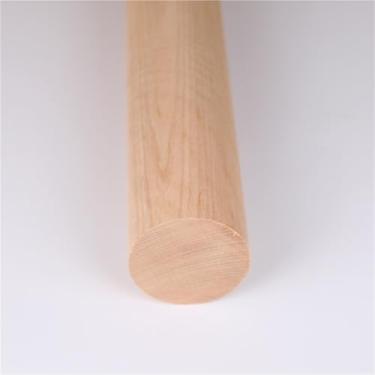 Imagem de 1 haste redonda de madeira, varas de madeira de 8,15 cm, mastro de armário de faia, varões de cortina lisos, varões de decoração para guarda-roupa, corredor, cortina, loja de roupas (50 cm)