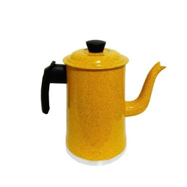 Imagem de Bule Fervedor De Leite Com Apito 1,3 Litros Amarela Pig - Docesar