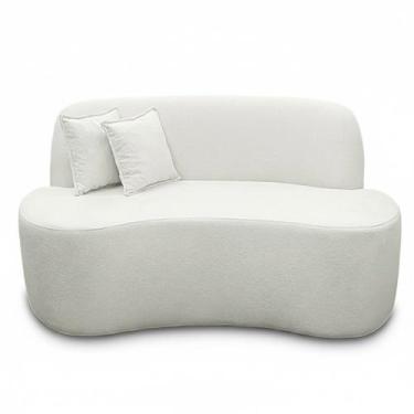 Imagem de Sofá Ondulado Orgânico Pequeno 2 Lugares Sala Bouclé - Tatite Decor, B