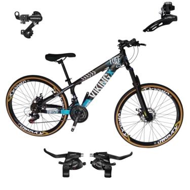 Imagem de Bicicleta 26 VikingX T25 21v Freeride Cambios e Trocadores SHIMANOS Pneu Slick Fino Fx Amarela1.50-Unissex