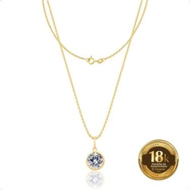 Imagem de Cordão Feminino Ouro 18k + Ponto De Luz - Sofistgold, Branco, 45cm