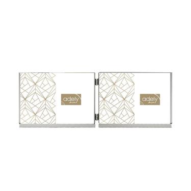 Imagem de Porta-Retrato 10X15 Duplo - Prata - Aluminio - Adely Decor