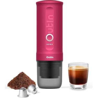 Imagem de OutIn Nano Cafeteira Elétrica Portátil,Cafeteira de cápsulas &moído,cafeteira para carro com aquecimento automático com USB-C,com café moído e cápsula NS para trailers, caminhadas, escritório.