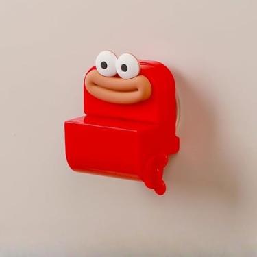 Imagem de Dispensador de pasta de dente montado na parede - Instalação adesiva sem perfuração para banheira de chuveiro espaços pequenos (vermelho)