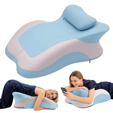 Imagem de Eppyyo Almofada ergonômica de espuma de memória, almofada de agachamento, travesseiro propenso para dormir, travesseiro de leitura para cama, ideal para massagem, com capa removível, suporte para as