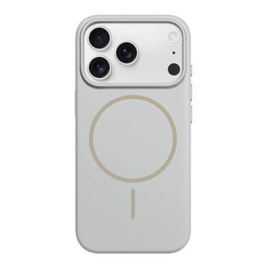 Imagem de Genérico Capa magnética para iPhone 17/17 Air/17 Pro/17 Pro MAX, capa de carregamento sem fios com suporte, capa fina fosca anti-riscos para telemóvel (branco, 17)