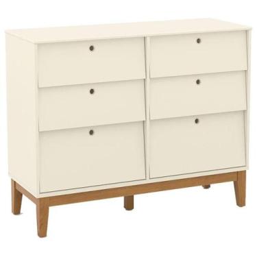Imagem de Cômoda 6 Gavetas Unique Off White Eco Wood - Matic - Matic Moveis