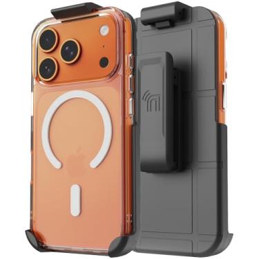 Imagem de Nakedcelllphone Combo para iPhone 17 Pro, capa antichoque e suporte para coldre com clipe de cinto (compatível com MagSafe) - transparente