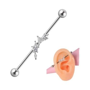 Imagem de Brinco Longo De Aço Cirúrgico Com Zircônia Em Forma De Animal Para Pie