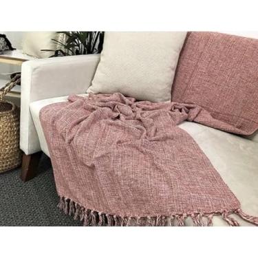 Imagem de Manta Para Sofá 2,20x1,50 Decoração Com Nó nas pontas (Telha)