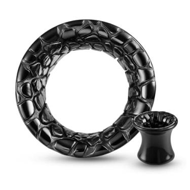 Imagem de Twolobes 1 par de alargadores de orelha clássicos martelados para orelhas esticadas, hipoalergênico, aço inoxidável 316, alargadores de orelha 00G 8 mm-16 mm (0G-5/20.3 cm) joia piercing corporal, 5/8