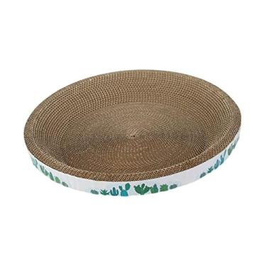 Imagem de Stgfyxgs Cama Arranhadora para Gatos, Cama de Papelão para Gatos, Almofada de Arranhar Ondulada para Animais de Estimação, Arranhador para Gatos de Inter, cacto redondo 43cm