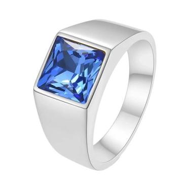 Imagem de Anel De Selo Grande Com Corte Quadrado De Quartzo Para Mulheres E Home