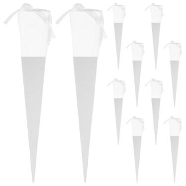 Imagem de Angoily 10 caixas de flores brancas para dia dos namorados, buquê de flores para armazenamento de rosas, suporte de rosa único, estojos de exibição de arranjo floral para aniversário de aniversário