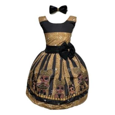 Imagem de Vestido Temático Lol Queen Bee - Bento E Maria Moda Infantil, Preto, G