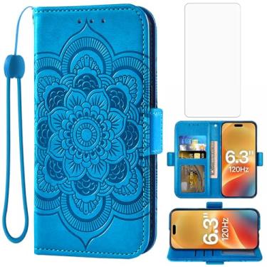 Imagem de Asuwish Capa de telefone para iPhone 17 6,3 polegadas com protetor de tela de vidro temperado e couro PU flip porta-cartão de crédito slot bolsa suporte celular acessórios para celular i Phone17 i17